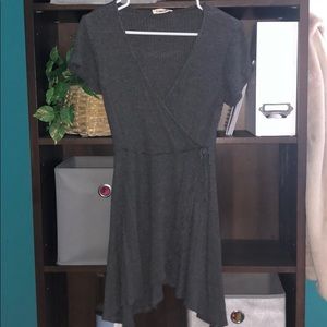 Juniors Wrap-Front waffle knit dress